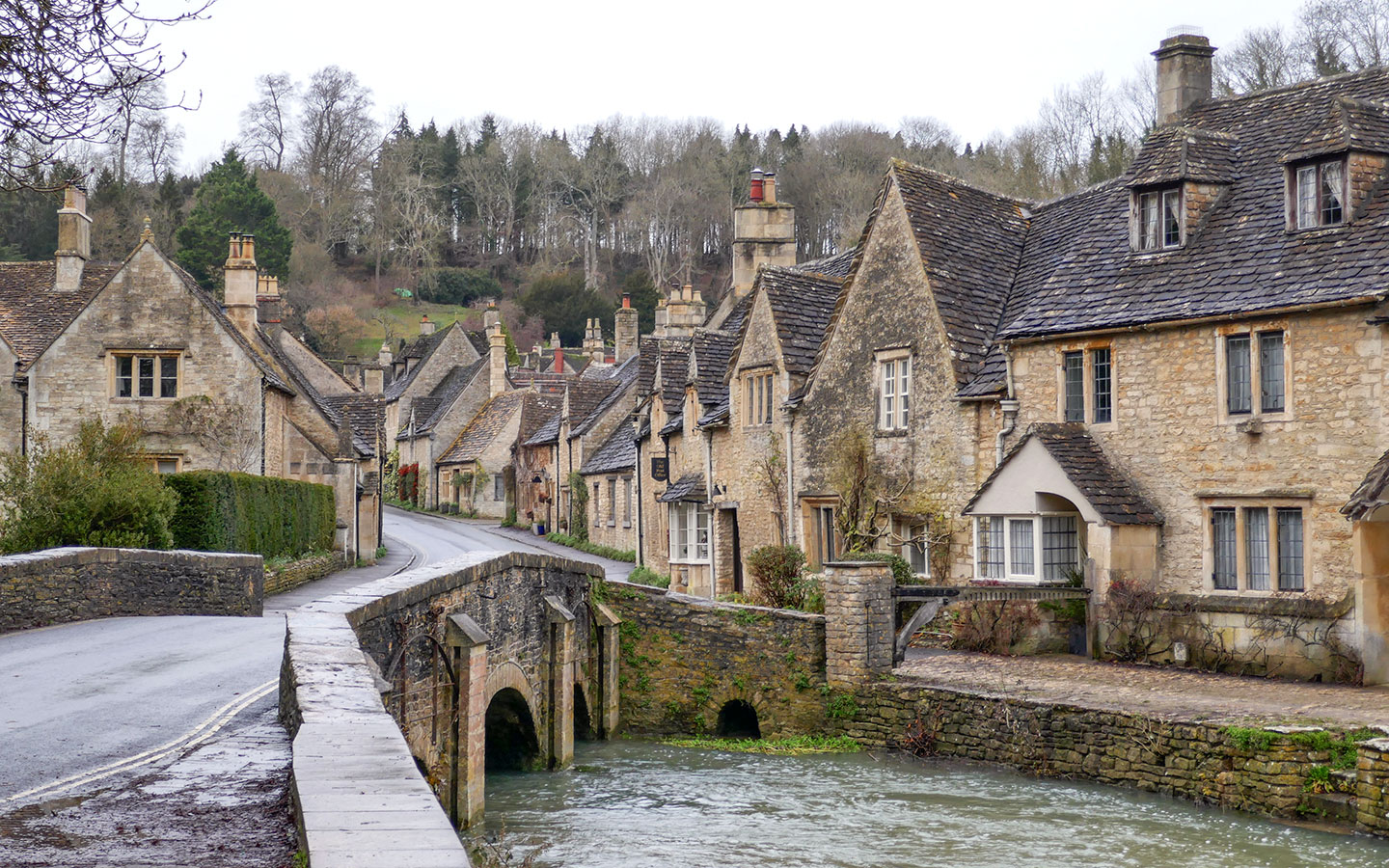 The bridge across the Bybrook in Castle Combe