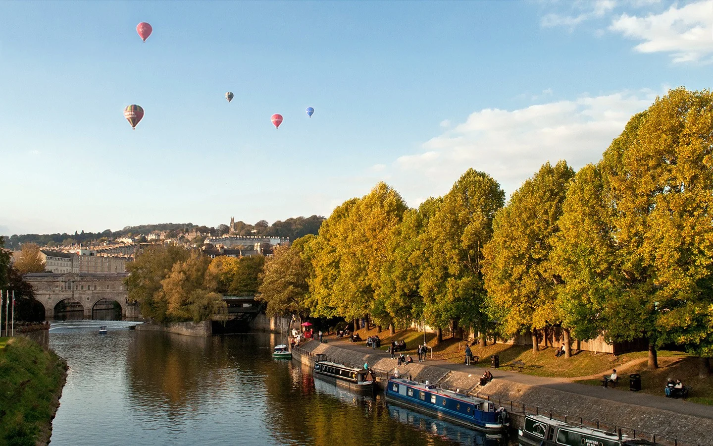 Balloons in the sky over Bath Spa