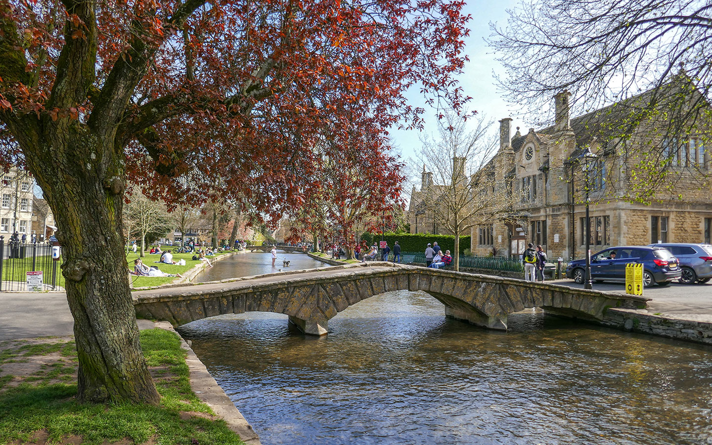 Bourton-on-the-Water in the Cotswolds in August