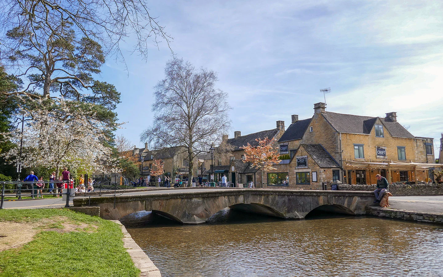 The River Windrush flowing through Bourton-on-the-Water in the Cotswolds