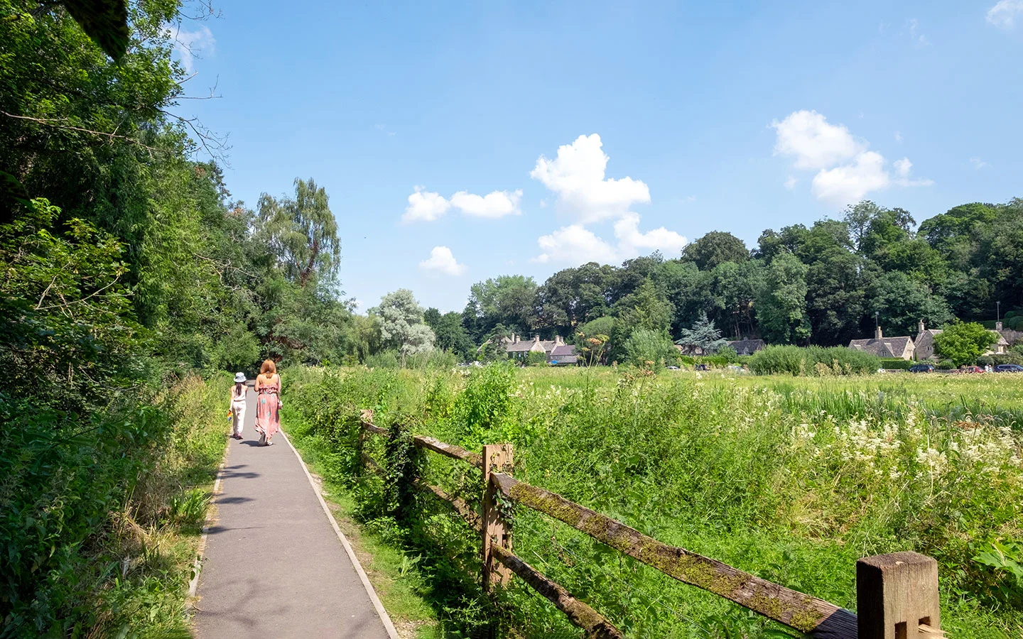 The path along the Rack Isle water meadows in Bibury