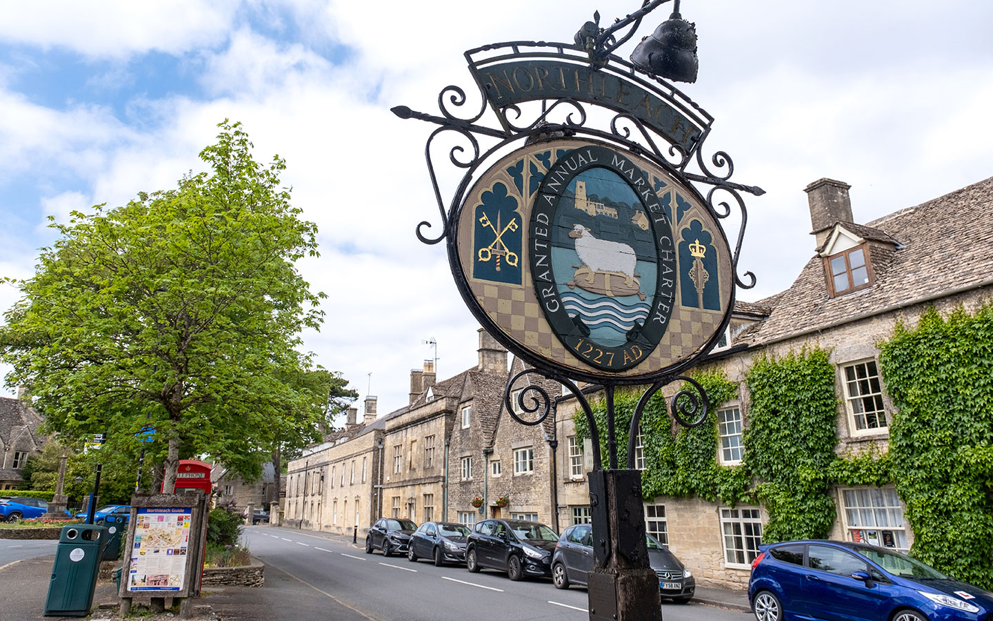 Northleach's Market Place in the Cotswolds, location for TV series This Country