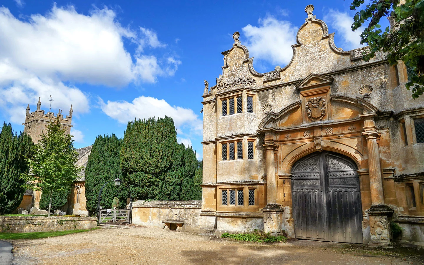 The entrance to Stanway House, a popular Cotswolds film location