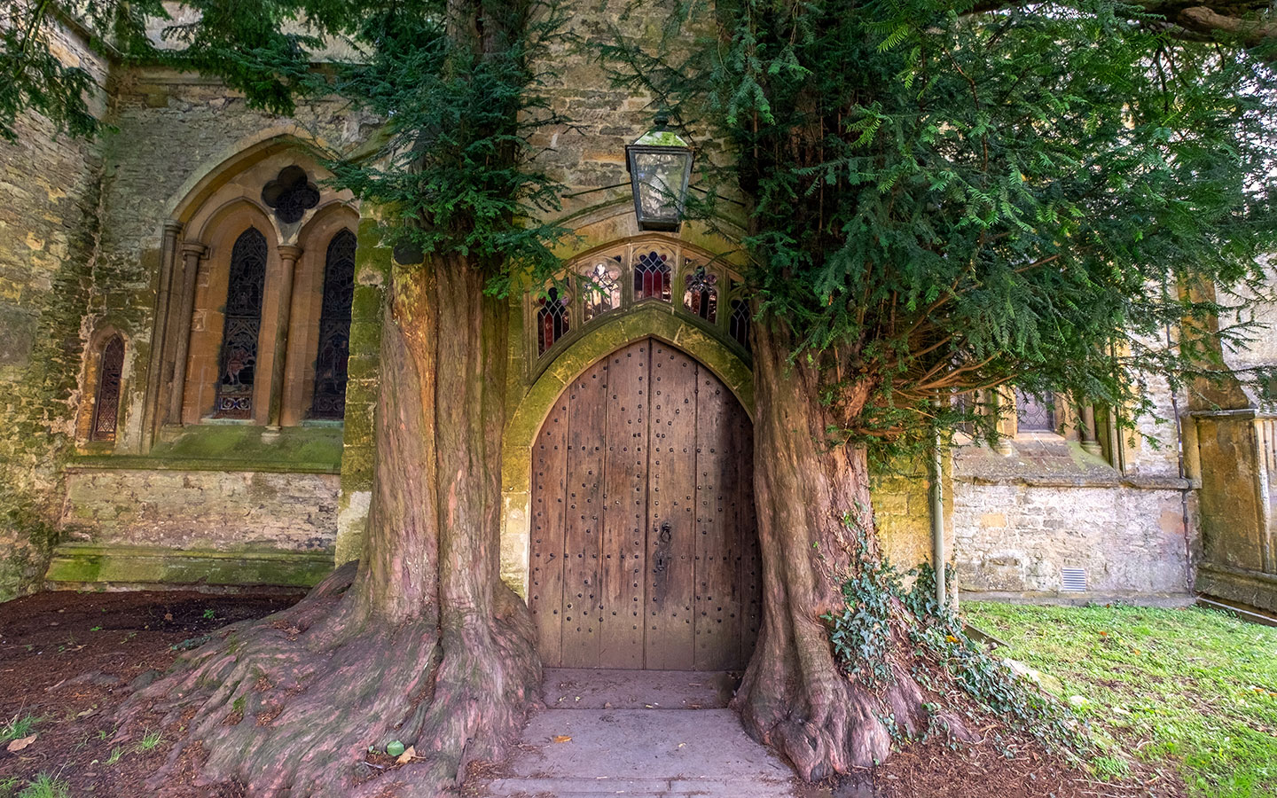 Yew tree door in St Edward’s Church in Stow-on-the-Wold