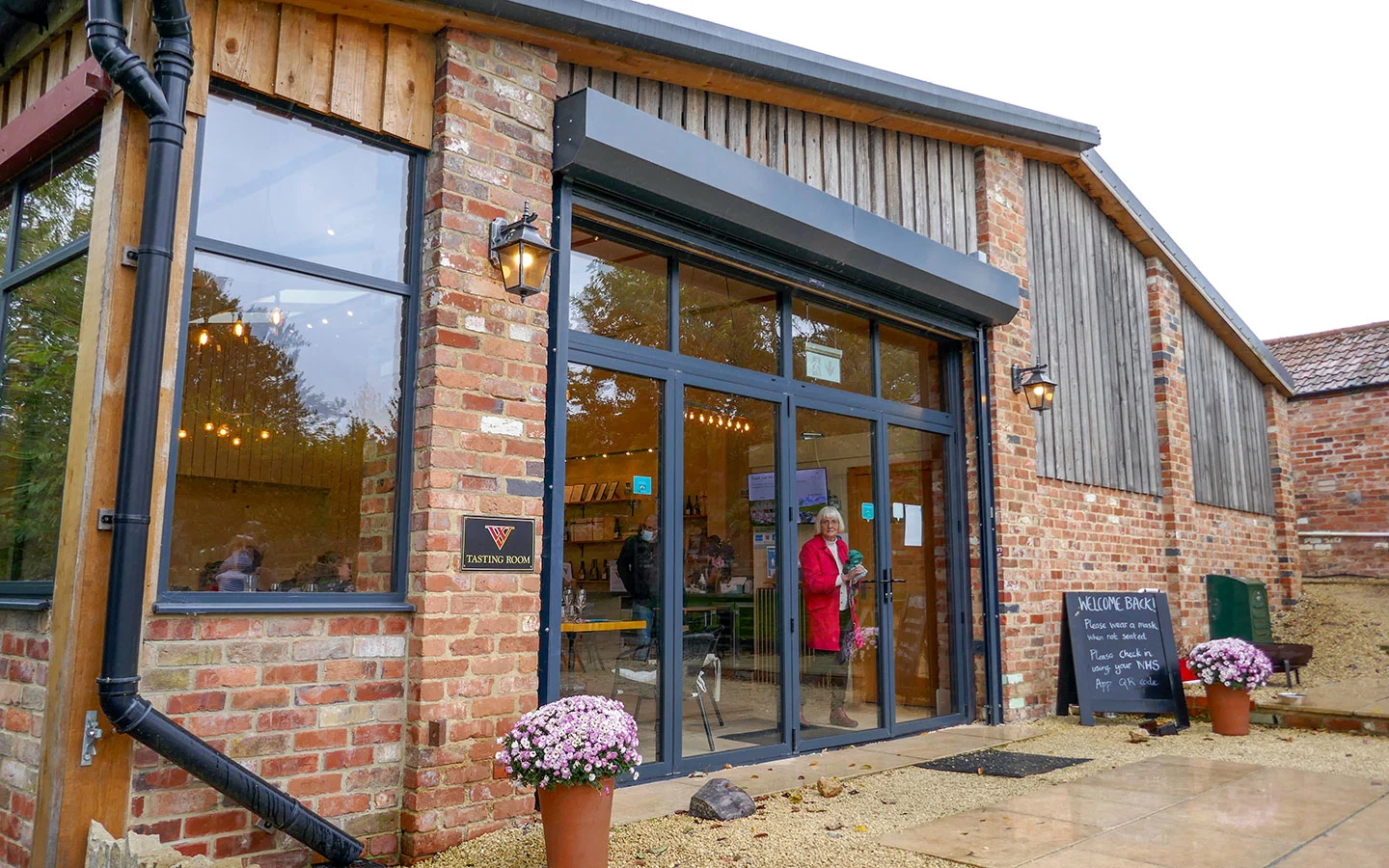 Outside the tasting rooms at Woodchester Valley Vineyard