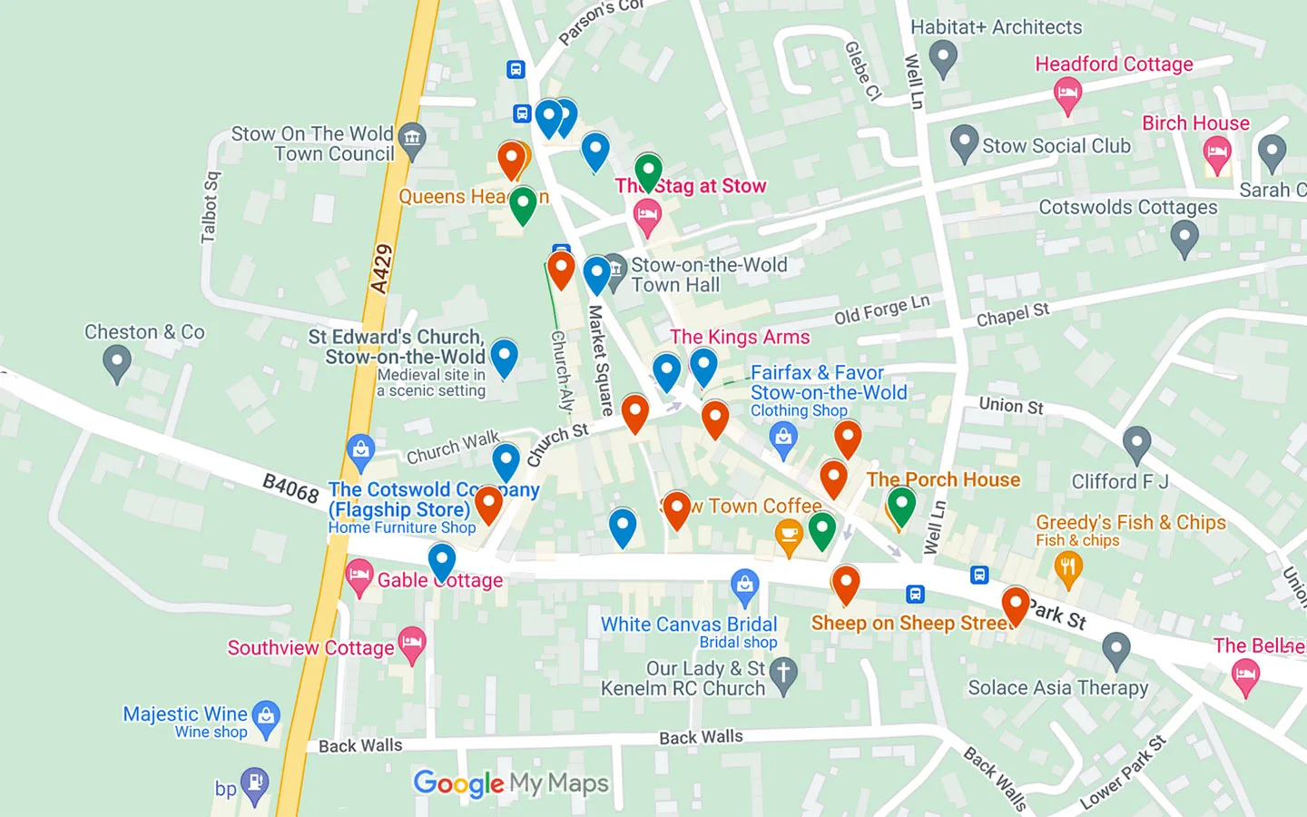 Map of things to do in Stow-on-the-Wold