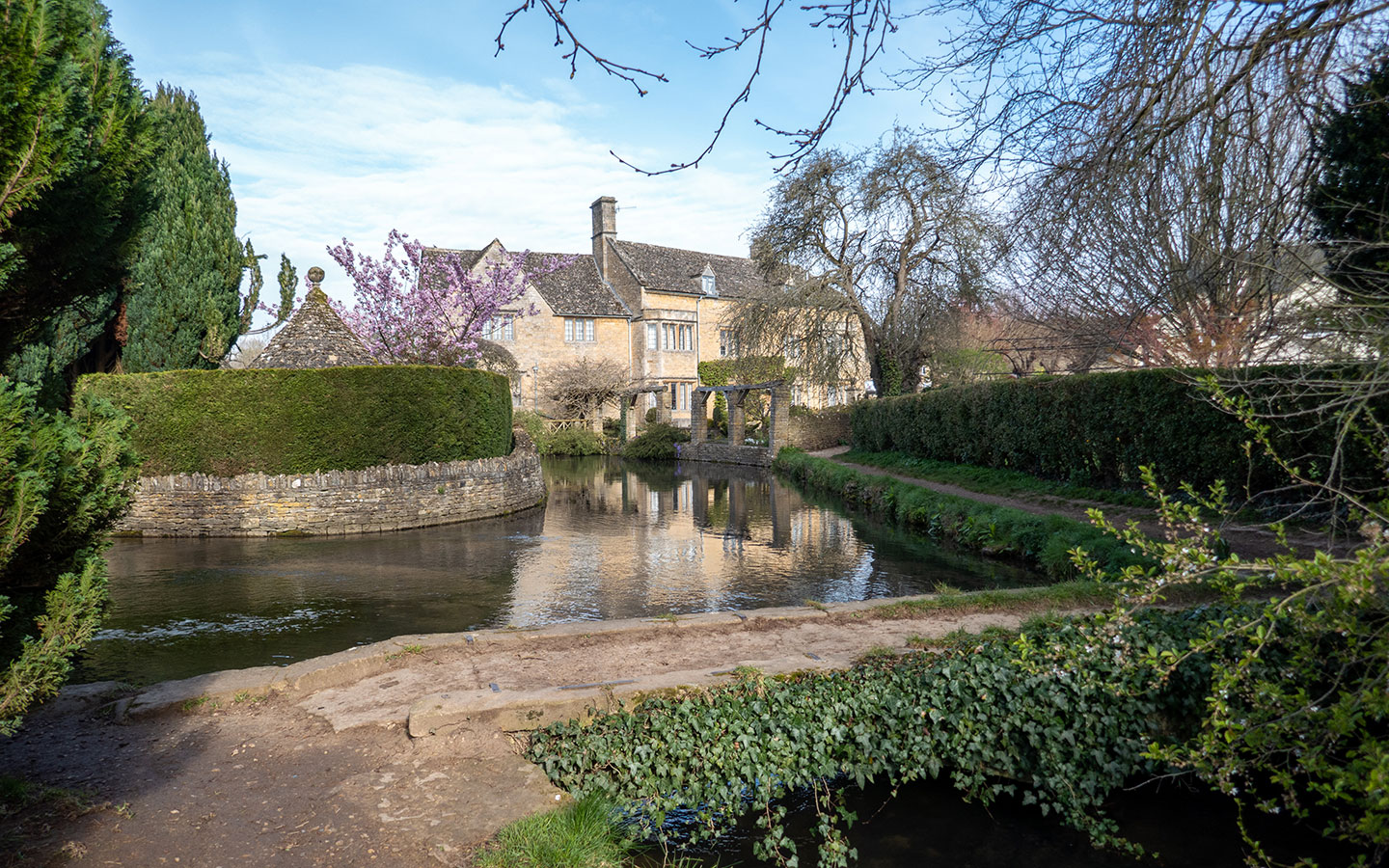 Bourton-on-the-Water mill house on the River Windrush