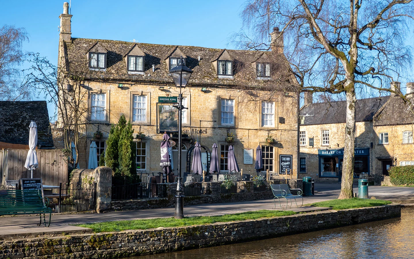 The Old Manse pub by the River Windrush in Bourton-on-the-Water