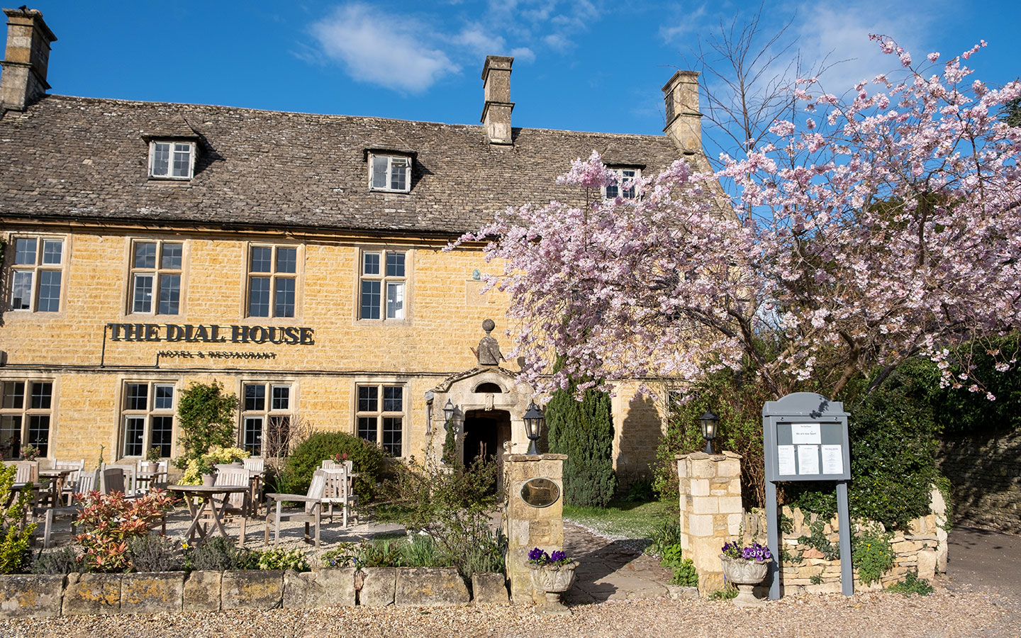 Blossom in Bourton-on-the-Water in the Cotswolds in April