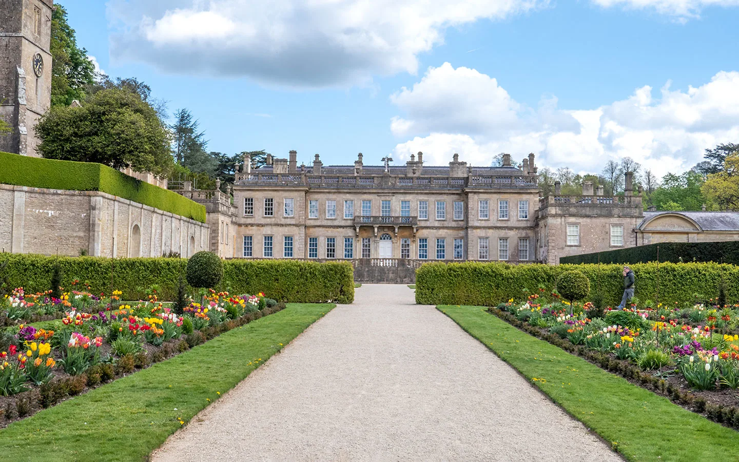 The house and gardens at Dyrham Park National Trust site