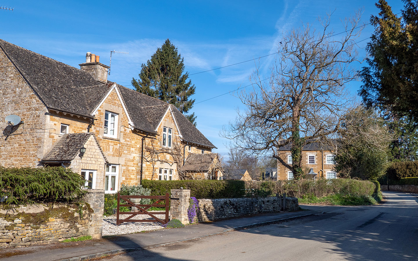 Stone cottages in Wyck Rissington