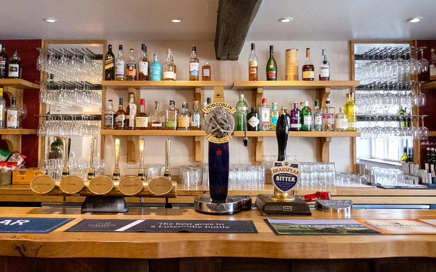 The bar at The Slaughters Country Inn