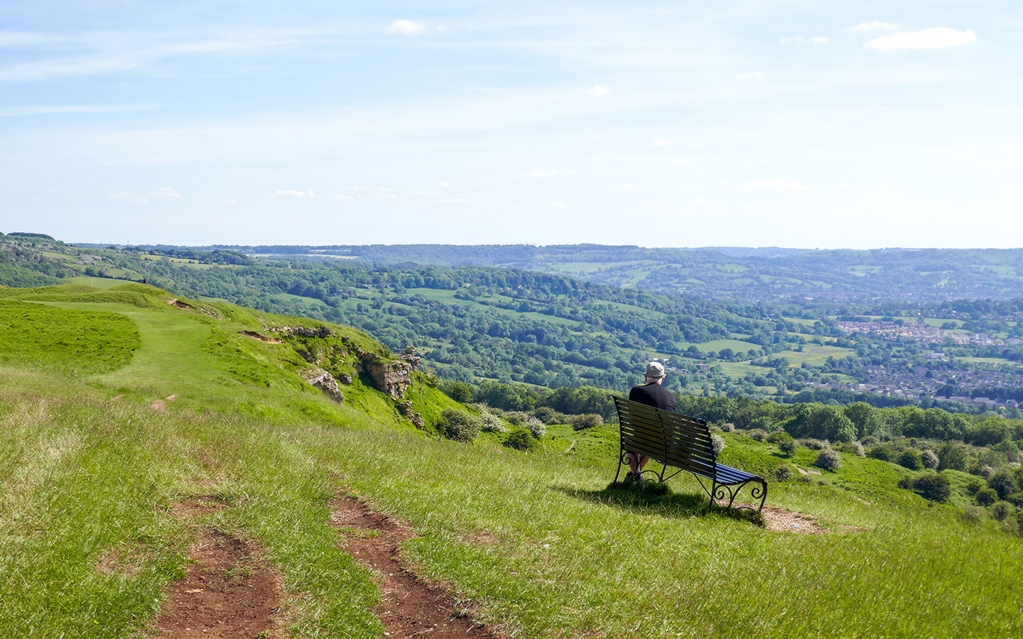 Looking out from Cleeve Hill near Cheltenham