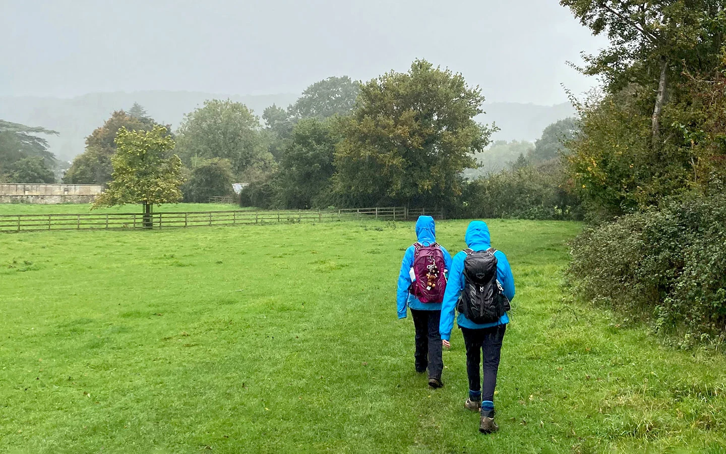 Walking the Cotswold Way in the rain near Dursley