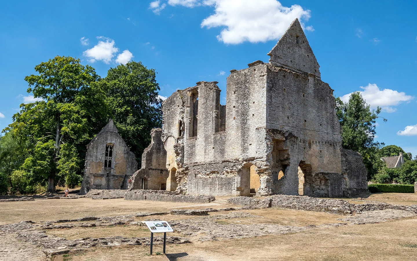 Minster Lovell Hall riverside ruins in the Cotswolds