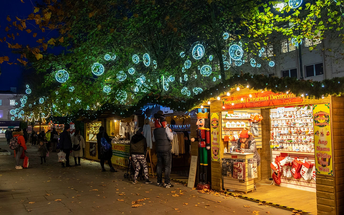 Stalls at Cheltenham Christmas Market