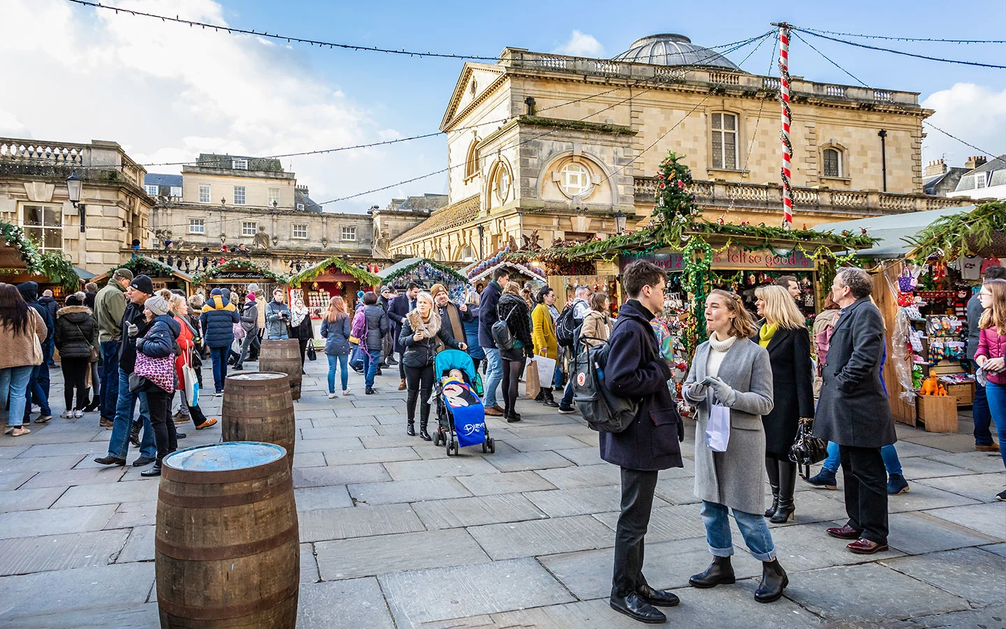 Bath Christmas Market by the Roman Baths