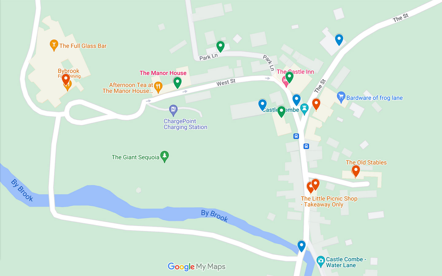 Map of things to do in Castle Combe