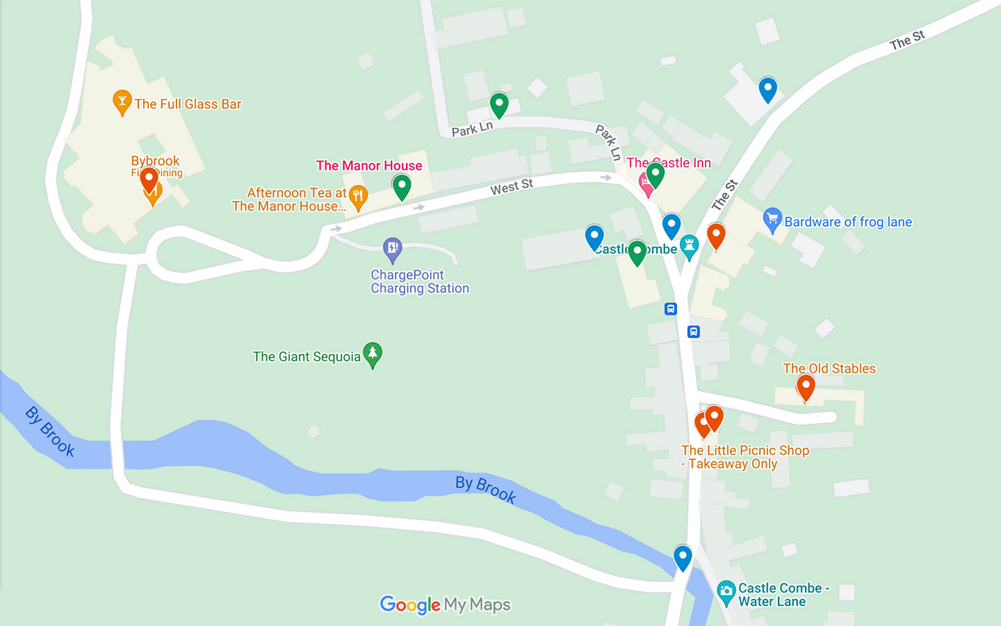 Map of things to do in Castle Combe in the Cotswolds