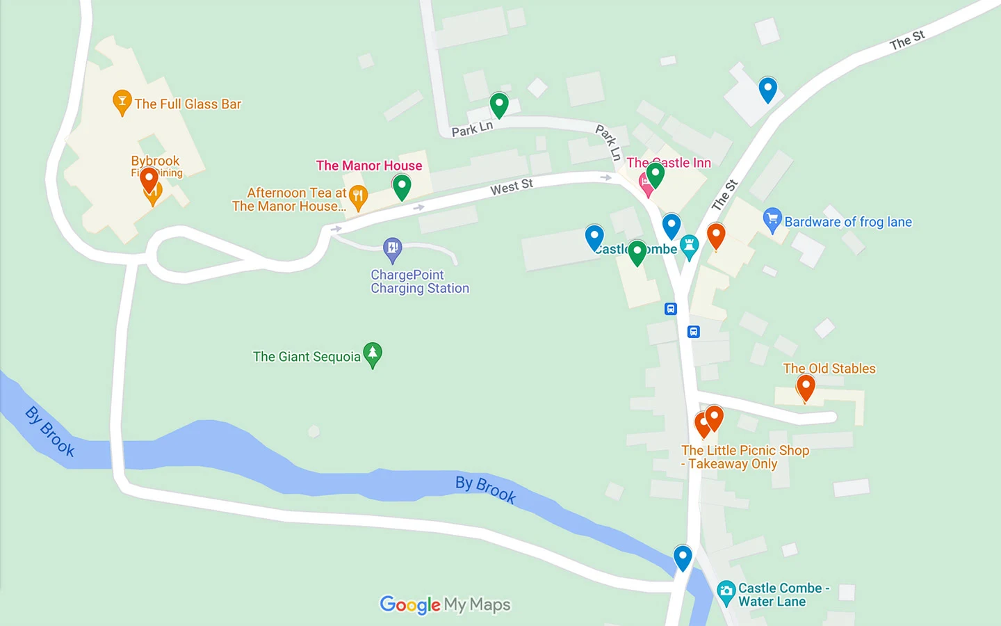 Map of things to do in Castle Combe