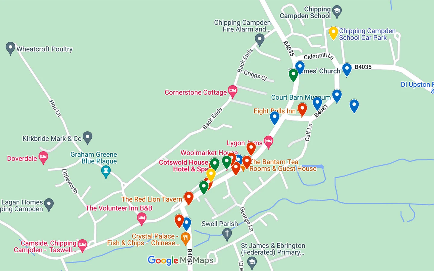 Map of things to do in Chipping Campden