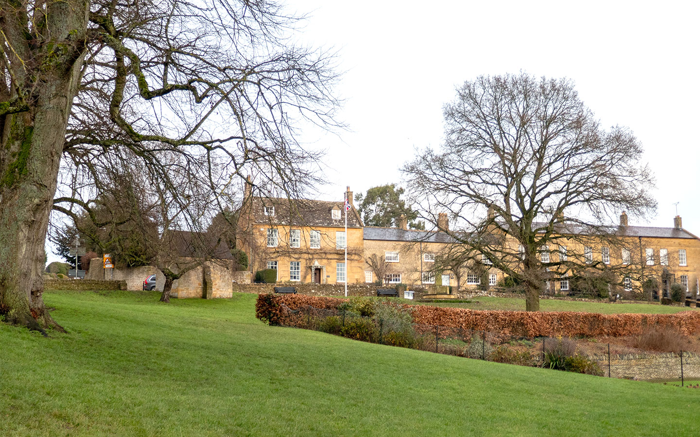 The village green in Blockley in the Cotswolds