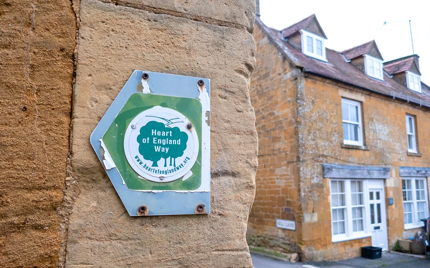 The Heart of England Way passing through Blockley in the Cotswolds