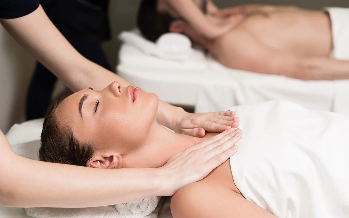 Couple having a massage at a Cotswold spa