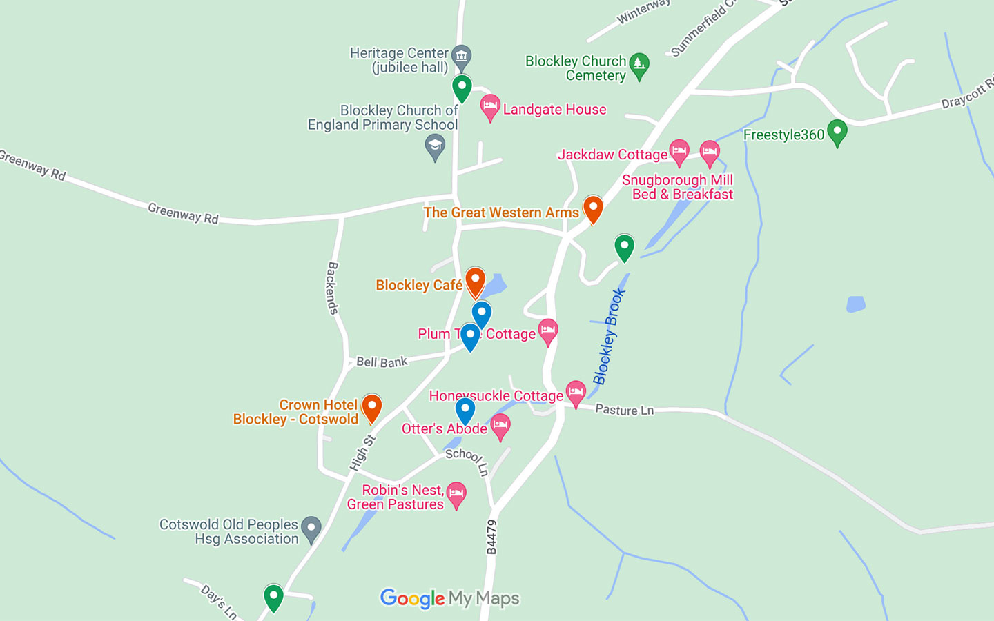 Map of things to do in Blockley