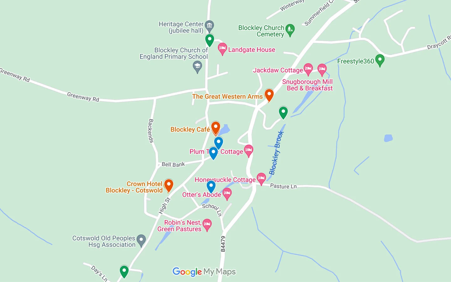Map of things to do in Blockley