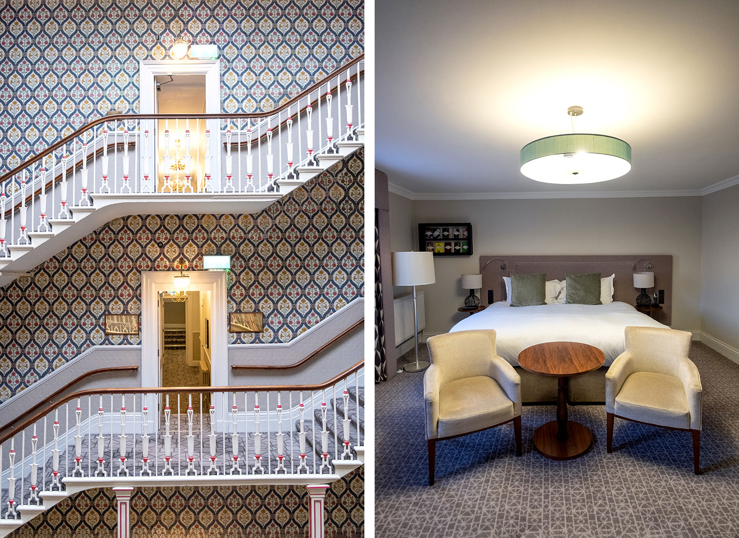 Staircase and rooms at the Queens Hotel Cheltenham