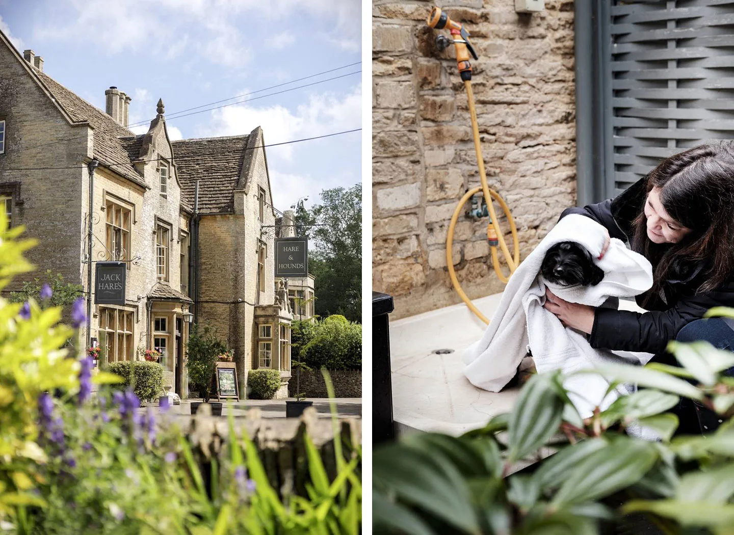 The Hare and Hounds hotel in Tetbury and their dog wash 