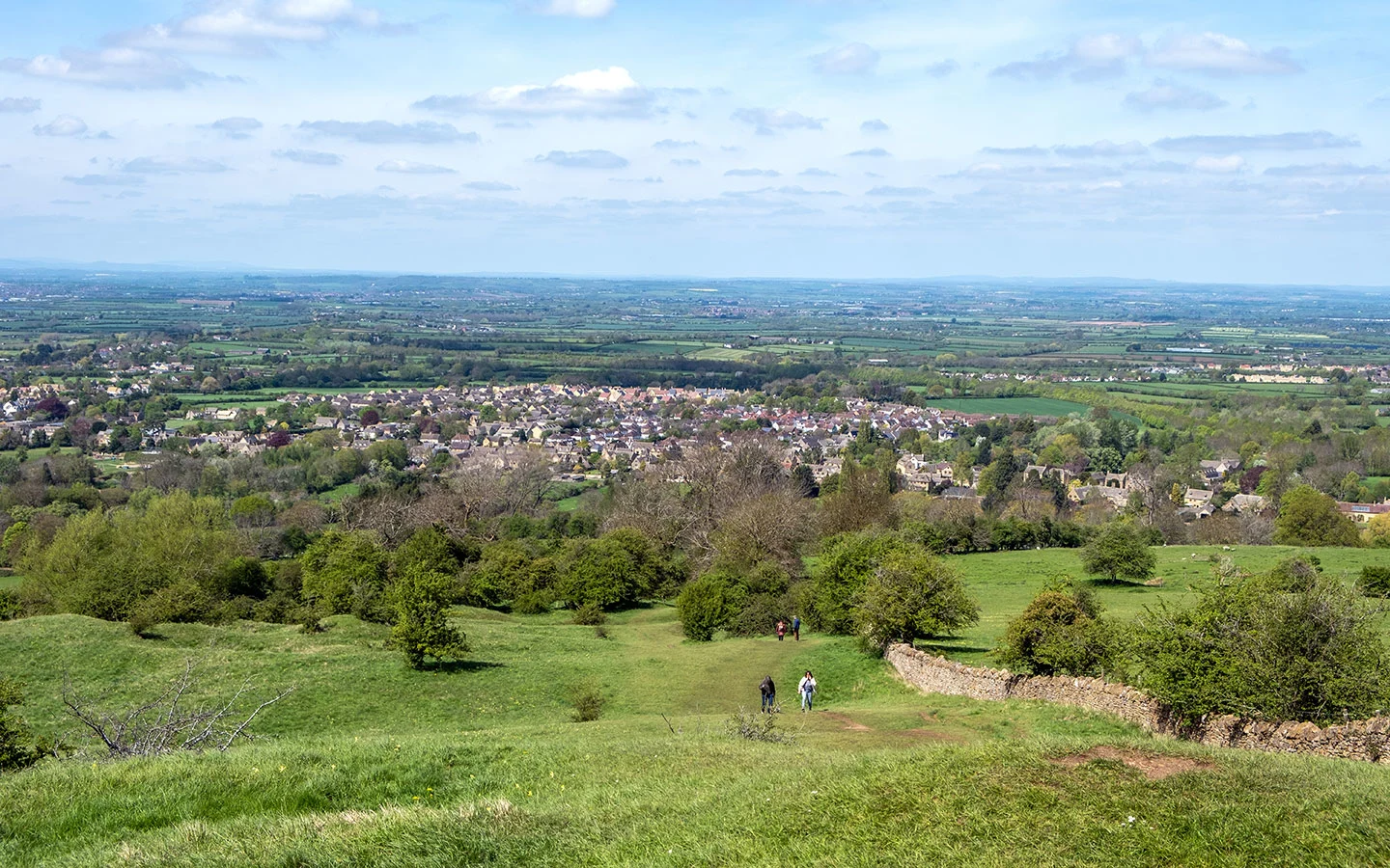 Looking down to Broadway from the Cotswold Way