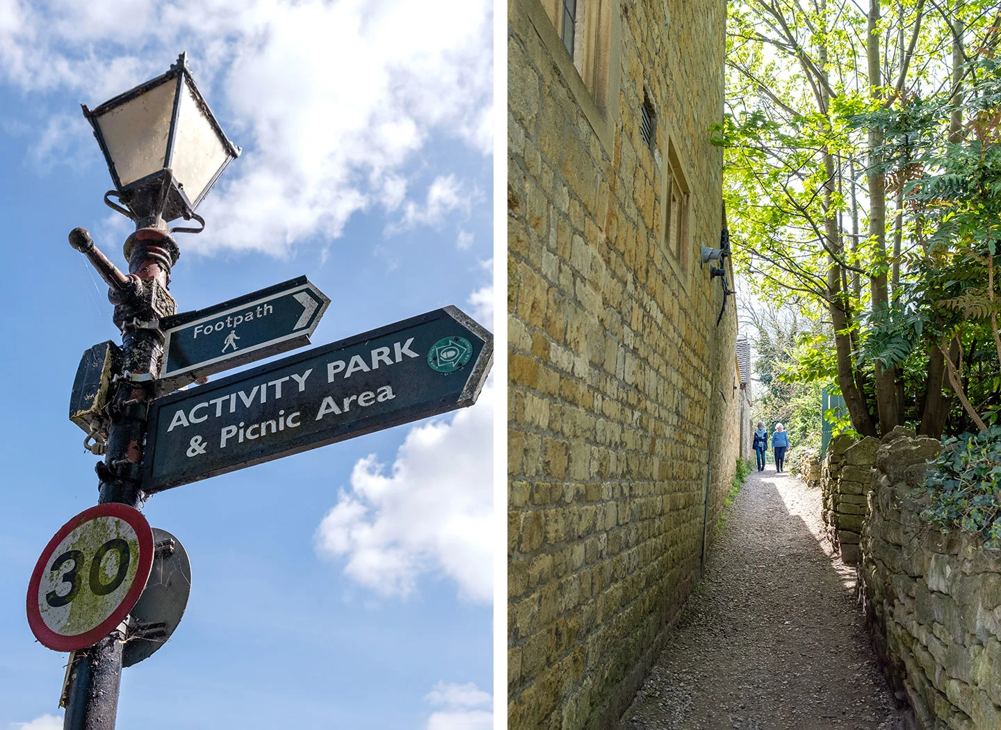 Signpost for the Activity Park in Broadway