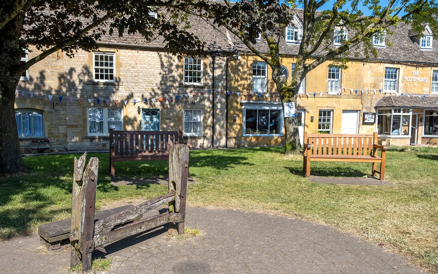 The medieval stocks in Stow-on-the-Wold