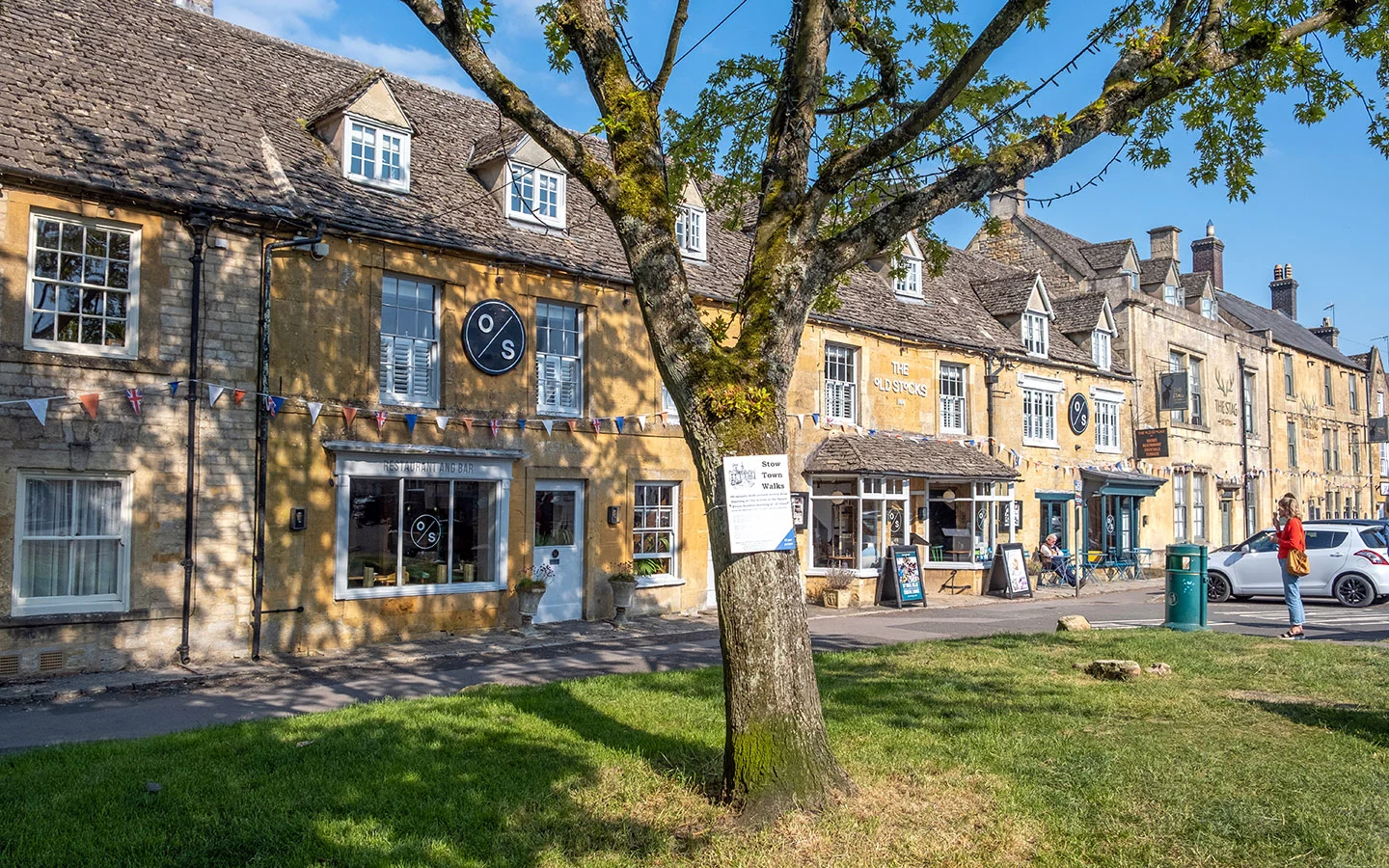 Next to the stocks in Stow, the meeting place for local history walks