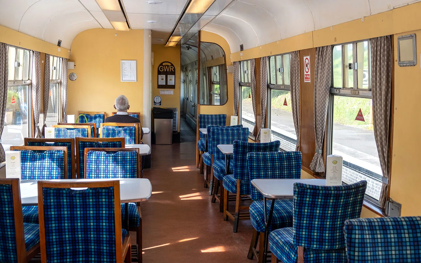 The buffet car on board the Gloucestershire-Warwickshire Steam Railway