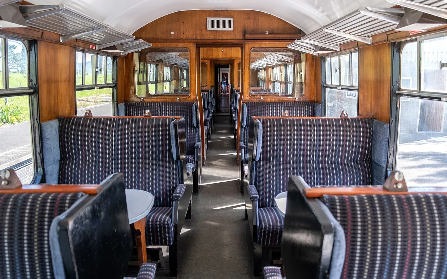 Comfy seats on board the Cotswold steam train