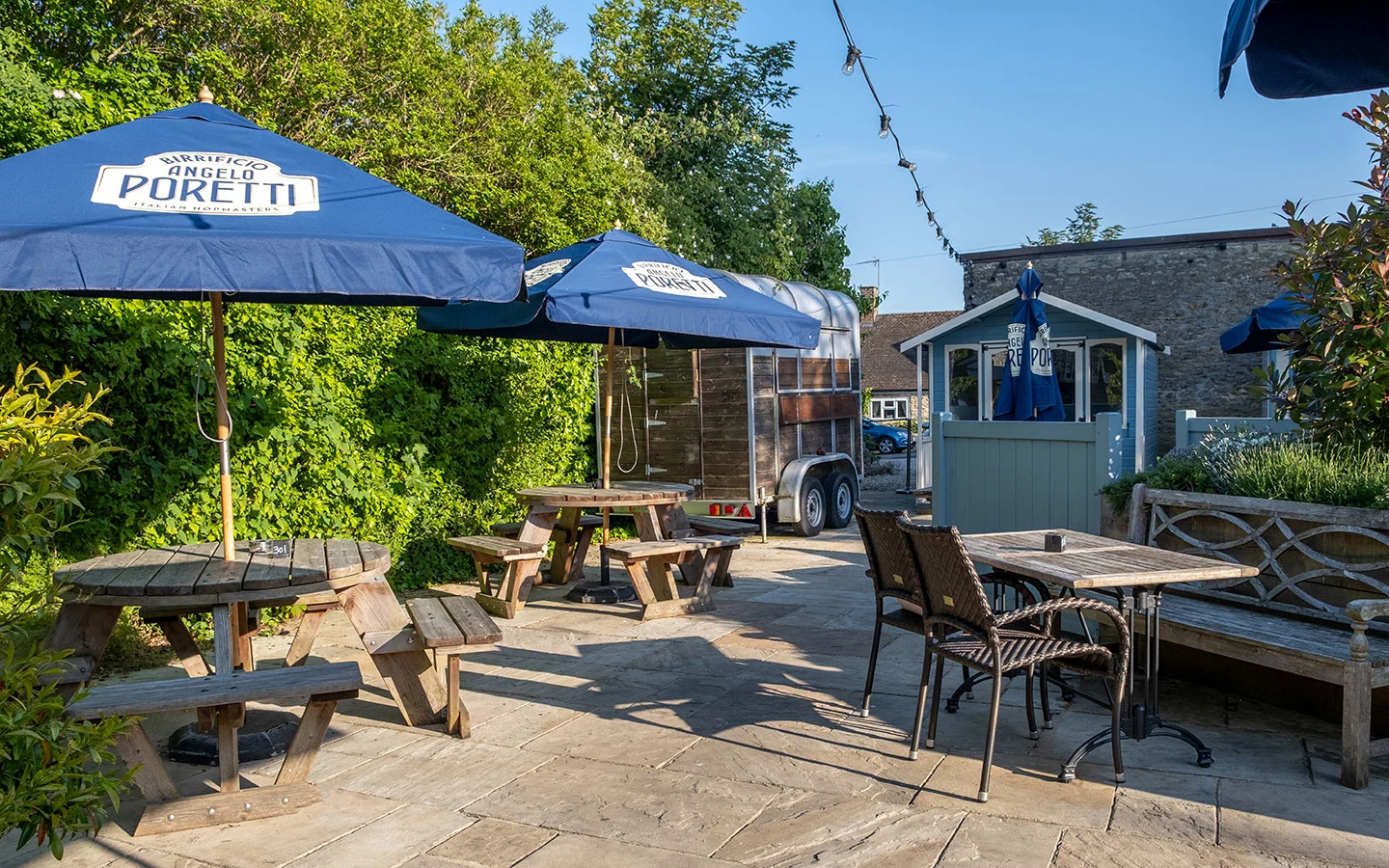 The terrace at the Sheep on Sheep Street pub, Stow-on-the-Wold