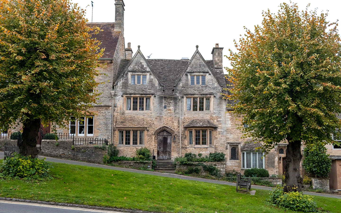 Houses on Burford Hill in the Cotswolds