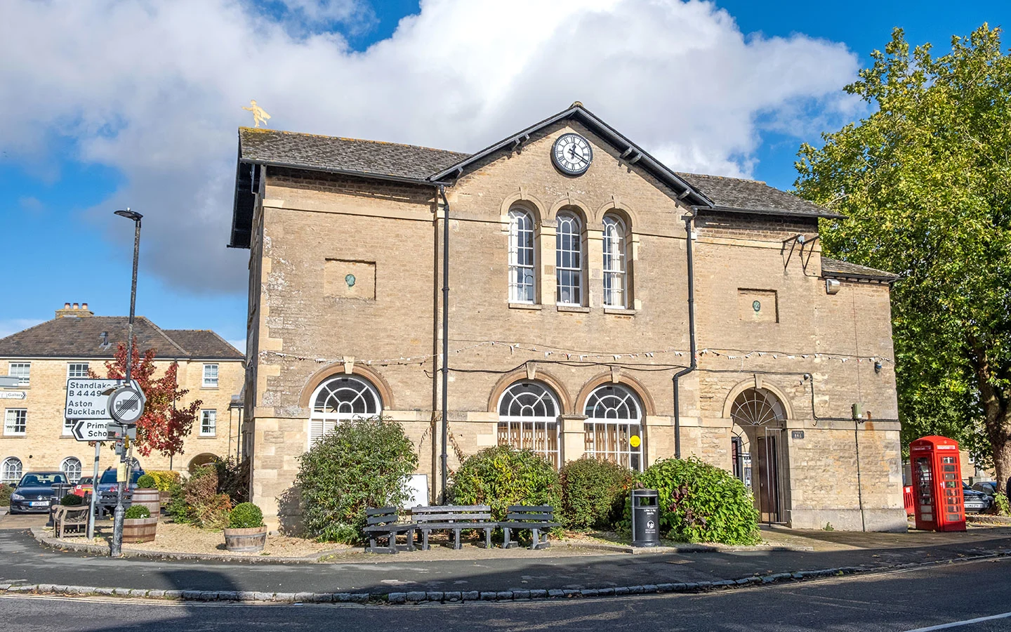 The town hall in Bampton's Market Square