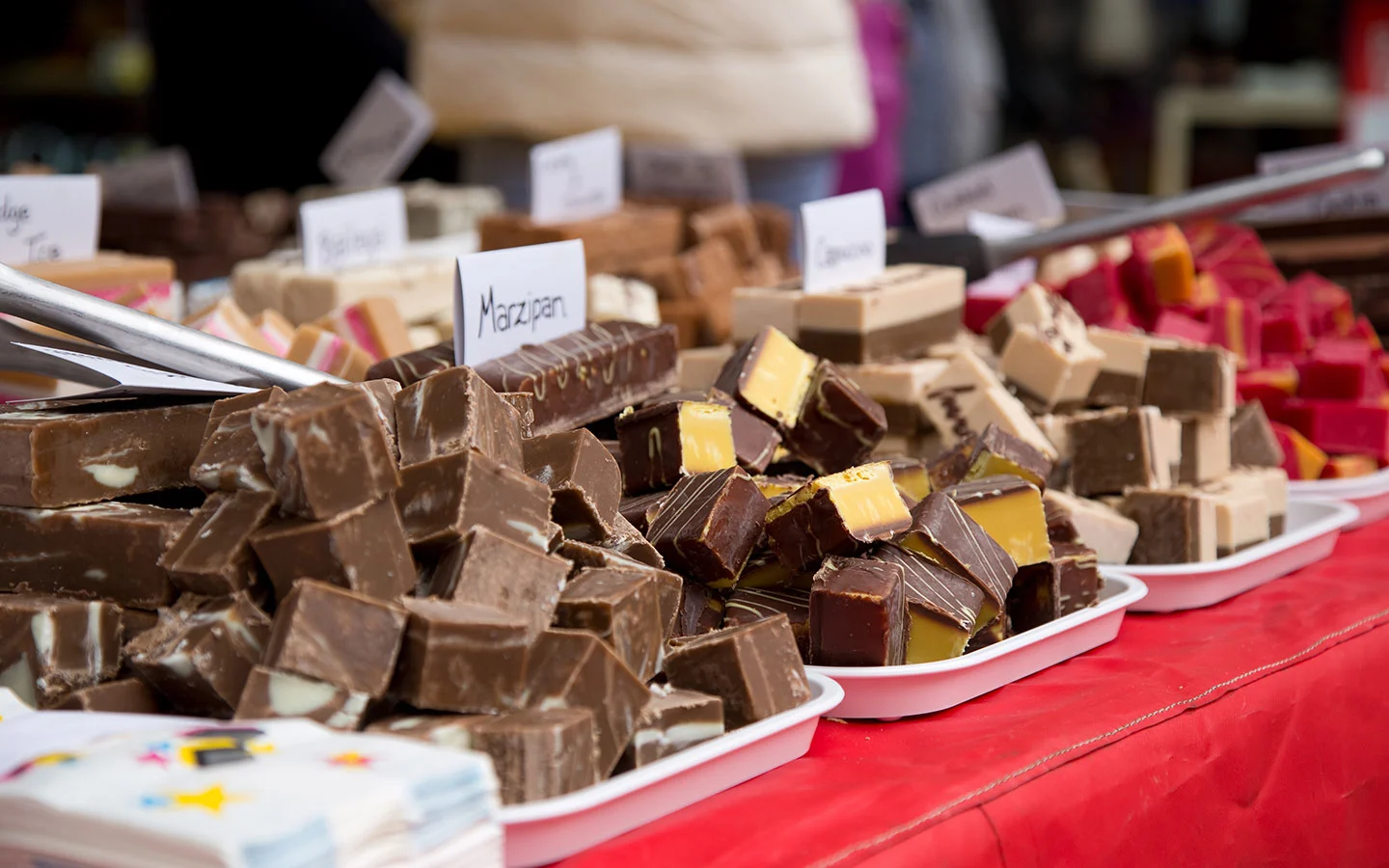 Fudge on a market stall