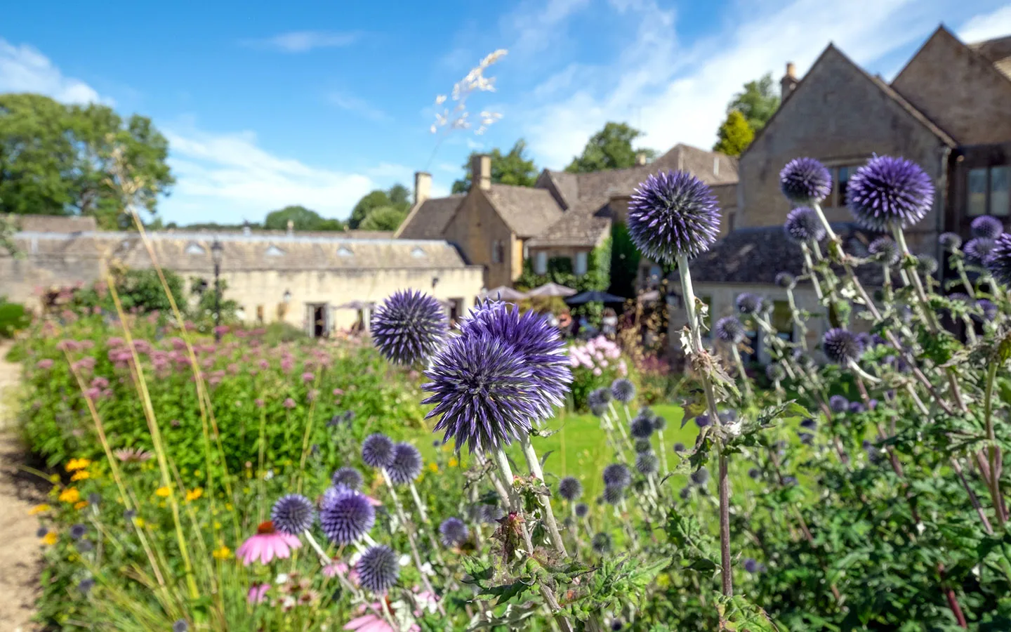 The gardens at the Lords of the Manor Hotel in Upper Slaughter