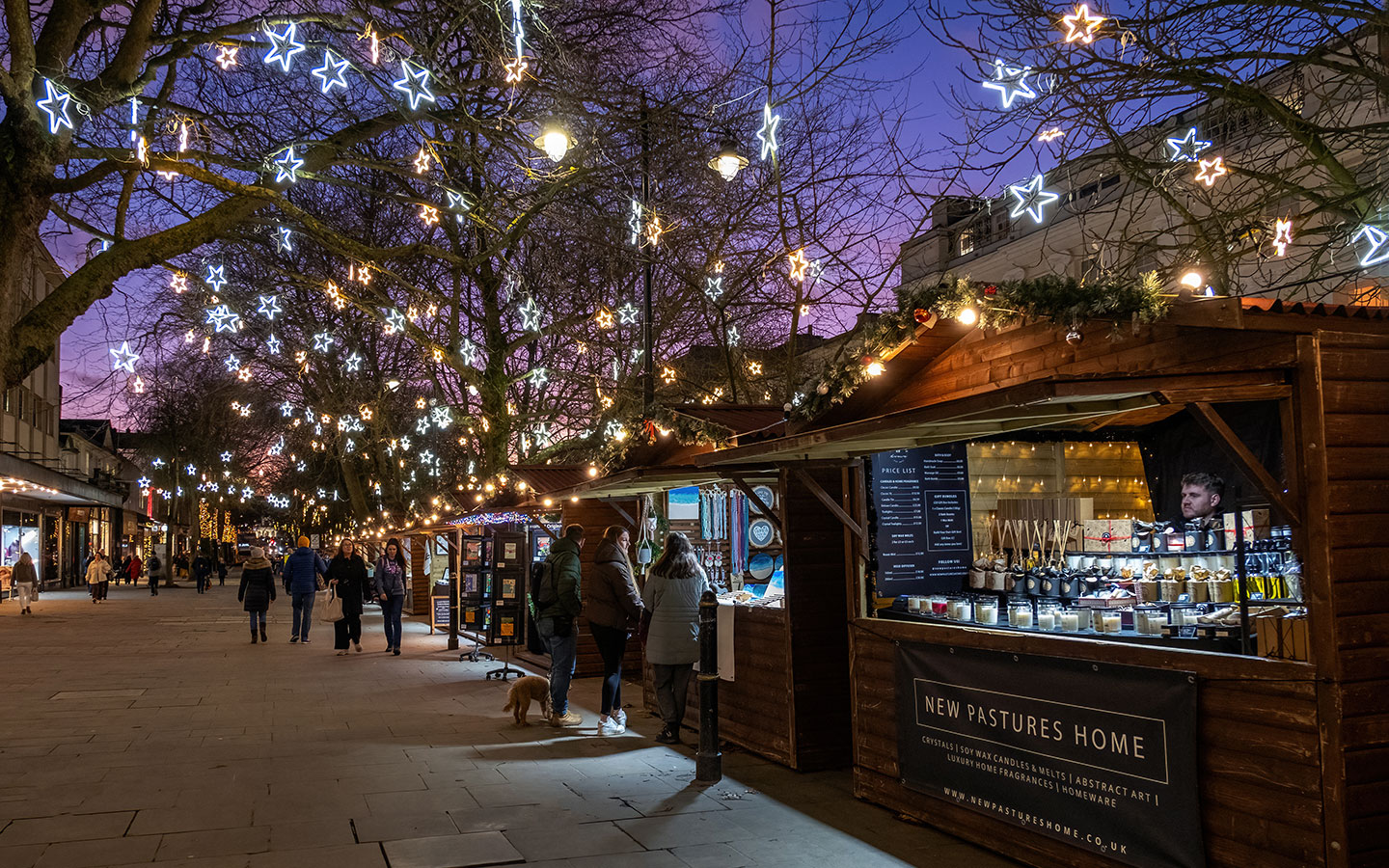 Stalls at Cheltenham Christmas Market