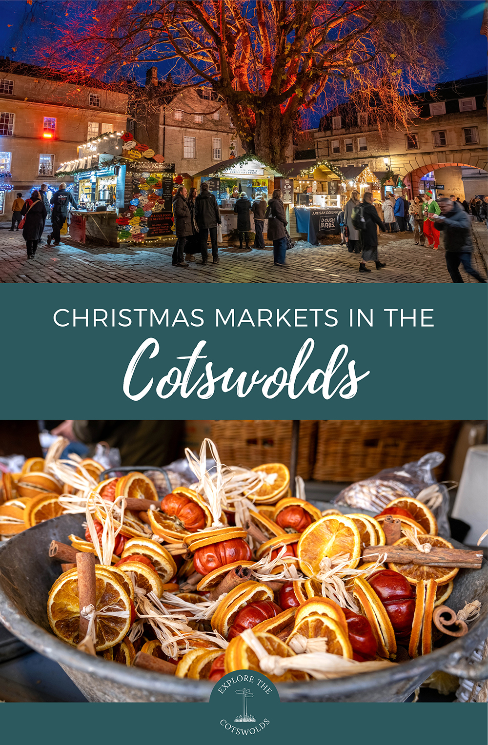 A guide to Christmas markets in the Cotswolds, with details of the region's festive markets including Bath, Cheltenham and Cirencester | Cotswolds Christmas markets | Cotswolds Christmas fair | Christmas in the Cotswolds | Cotswolds festive markets