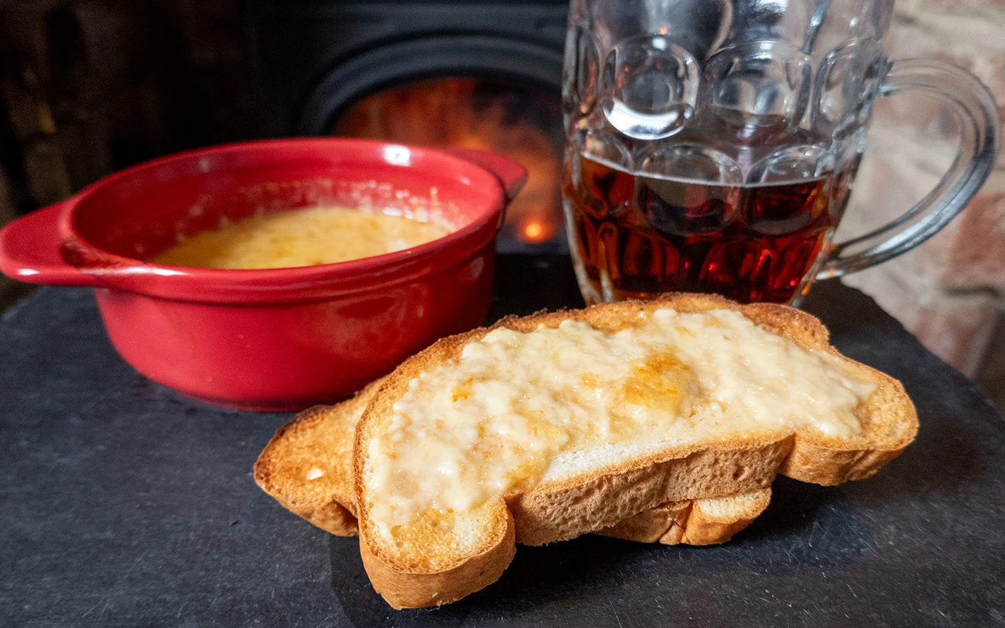 Gloucester Cheese and Ale by the fire