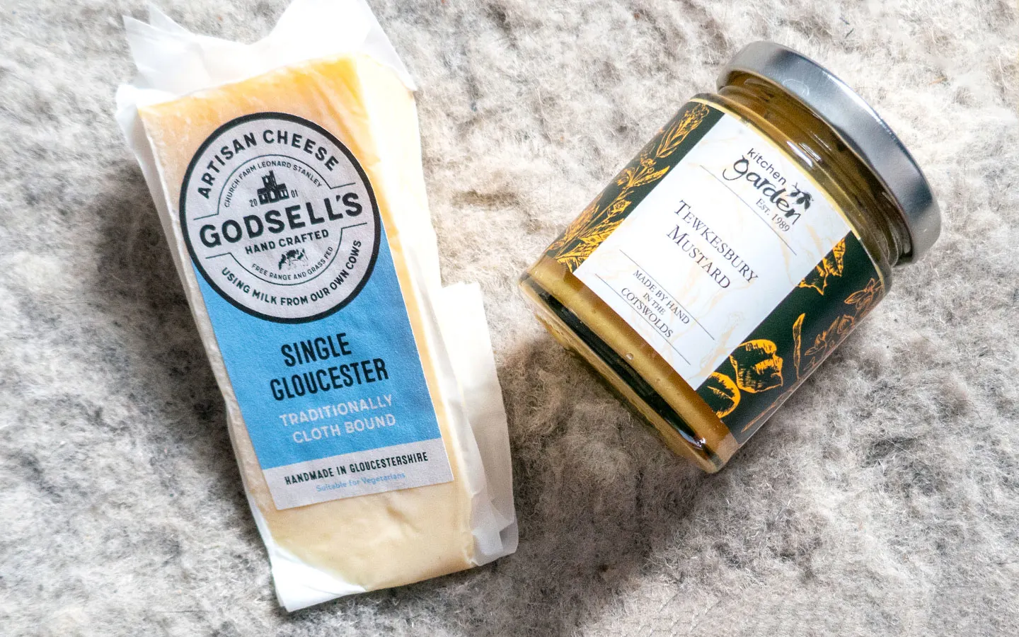 Traditional Single Gloucester cheese and Tewkesbury mustard